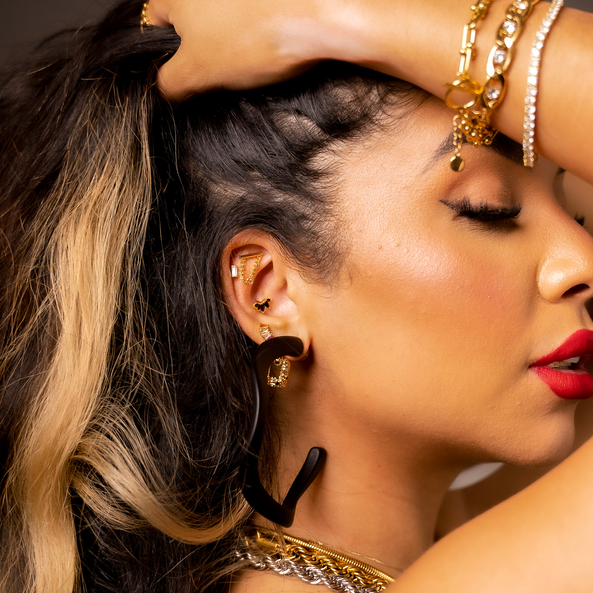 Baguette Diamond Piercing